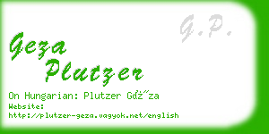 geza plutzer business card